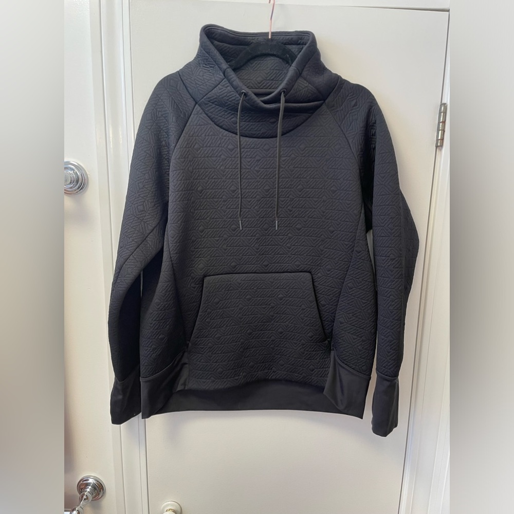 Athleta Scuba Cowl Neck Pull Over Sweatshirt - Medium / Black